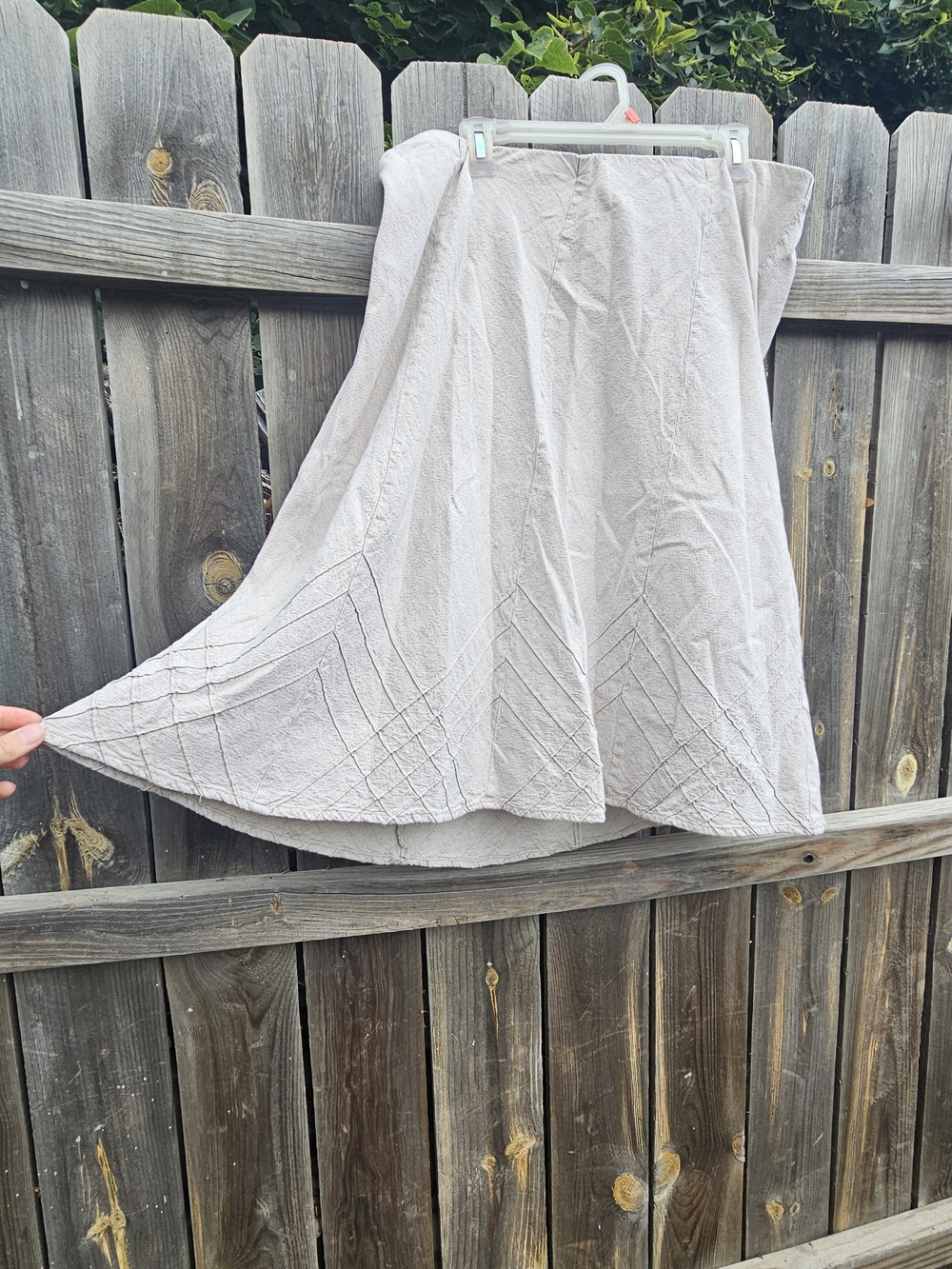 Cj Banks Linen Midi Skirt Pleated Women SZ 1X Lined Flowy Light Cottagecore